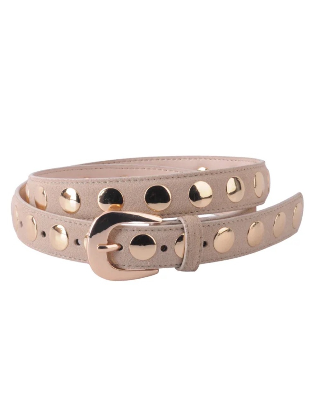 Monti Suede Beige Studded Belt